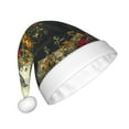 thumbnail image 2 of Fuzoiu Floral Rhino With Birds Print Santa Hat Christmas Hat for Adults,Santa Hats with Pompom, Unisex Xmas Holiday Hat for Christmas New Year Festive Party Supplies, 2 of 6
