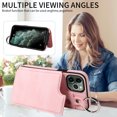 thumbnail image 6 of Nalacover for iPhone 11 Pro Wallet Case with Card Slots & Metal Finger Ring, Durable PU Leather Back Double Magnetic Botton Flip Kickstand Purse Shockproof Phone Case,Rosegold, 6 of 10