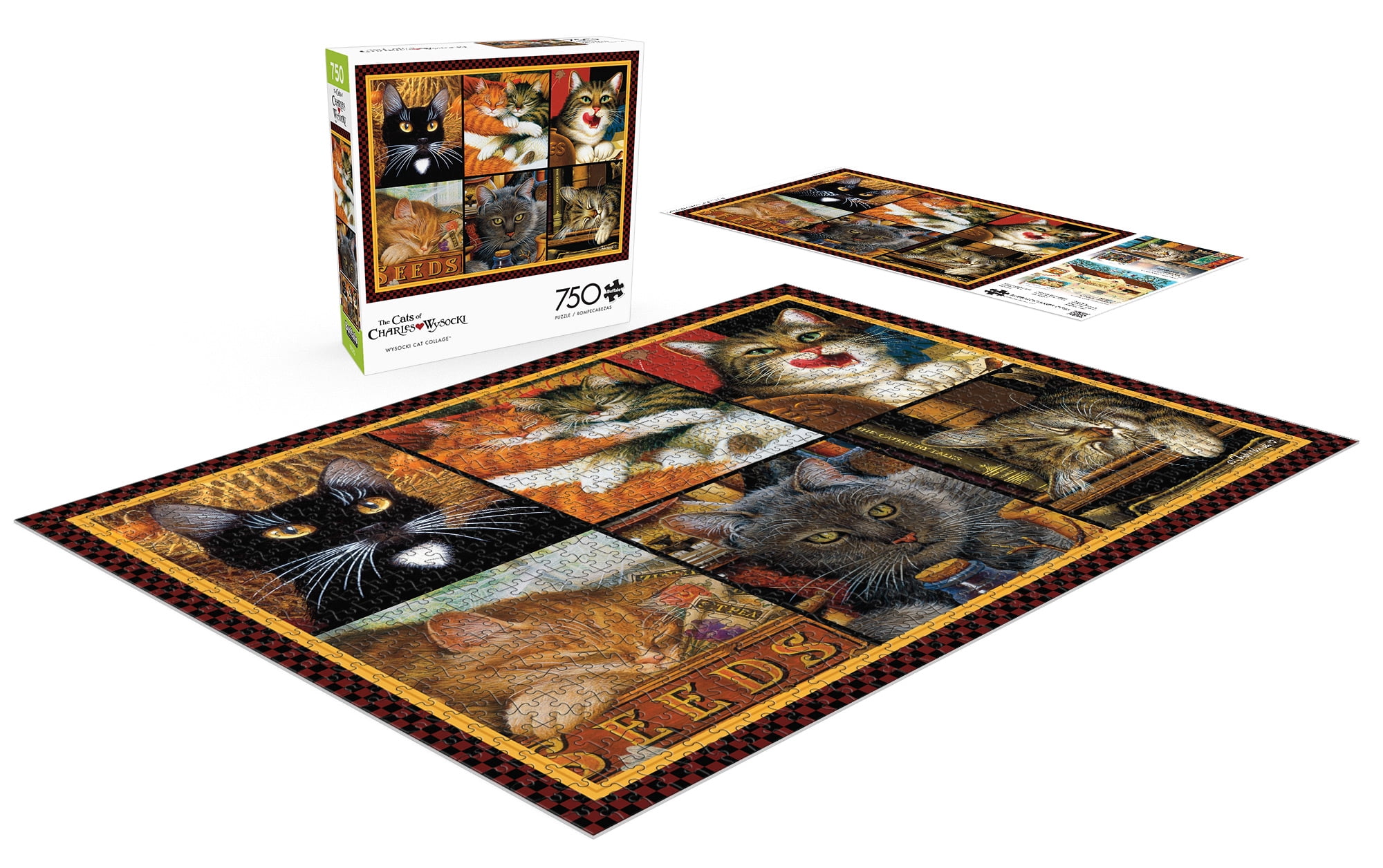 Buffalo Games 750-Piece Wysocki Cat Collage Interlocking Jigsaw Puzzle