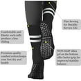 thumbnail image 2 of Pilates Grippy Socks with Grips for Women Yoga Non Slip Long Socks for Pure Barre, Ballet,Dance Workout 2-5 Pack, 2 of 7