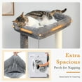 thumbnail image 4 of Demi Bonn 51" Modern Cat Tree Tower for Indoor Cats, Wood Condo with Hammock, Scratching Post and Removable Pads for Small Large Cats, Gray, 4 of 7