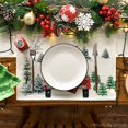 thumbnail image 2 of Juego de 4 manteles individuales navideños con diseño de árboles y camiones de acuarela, de 30 x 45 cm, para banquetes de invierno, lavables, para decoración de fiestas de cocina, 2 of 4