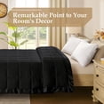 thumbnail image 3 of Queen Size Blanket with Satin Trim, Lightweight Down Alternative Blankets Queen Size for All Season, Machine Washable (Black , 90x90 Inch), 3 of 14