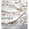 thumbnail image 1 of Soimoi Poly Georgette Fabric House,Cock & Cow Farm Printed Fabric 1 Yard 42 Inch Wide, 1 of 1