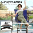 thumbnail image 4 of Outsunny Outdoor Swivel Bar Stools Set of 2 with High Back Curved Armrests, 4 of 10