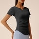thumbnail image 5 of Pantalones de Yoga de Verano para Mujeres Ligera Camiseta de Manga Corta con Cuello en V, Camiseta Pliegada para Correr Y Yoga, 5 of 8