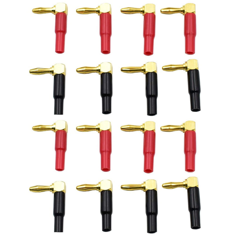 16Pcs 4mm Banana Plug Speaker Wires Connector Adapter 24K Gold Plated
