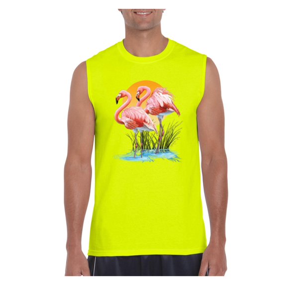 Mens Flamingo Ultra Cotton Sleeveless T-Shirt
