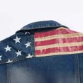thumbnail image 2 of Chaleco vaquero de estilo ajustado y moderno para hombre, chaleco vaquero para hombre, chaleco informal con bandera, 2 of 5