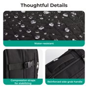 BAGSMART Travel Backpack, 30L Flight Approved Carry on Backpack, 17.3 Inch TSA Personal Item Suitcase for Travel, Quilted Black