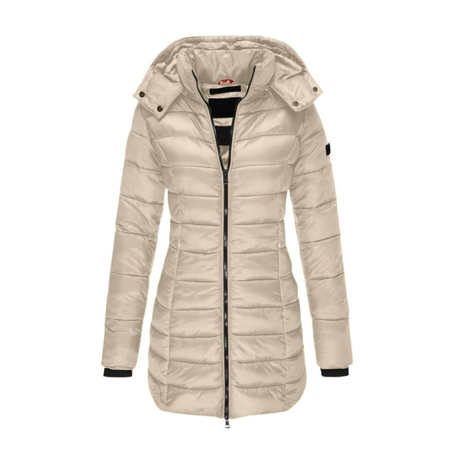 SDNall Parkas à Manches Longues pour Femmes, Mode Féminine, Veste de Protection contre le Froid, Couleur Unie