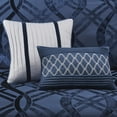 thumbnail image 5 of Home Essence Morgan 7 Piece Velvet Comforter Set, King, Navy, 5 of 14