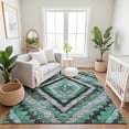 thumbnail image 7 of Addison Rugs Mayfield Premium Machine Washable Transitional Aztec Seafoam Rectangle Rug, 3' x 5', 7 of 7