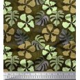 thumbnail image 1 of Soimoi Poly Georgette Fabric Floral & Monstera Leaves Print Fabric by The Yard 42 Inch Wide, 1 of 3