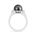 thumbnail image 2 of ANGARA Tahitian Cultured Pearl and Blue Diamond Ring in 14K White Gold for Women | June Birthstone, Birthday, Anniversary, Jewelry Gift for Women | Pearl Ring, 2 of 9