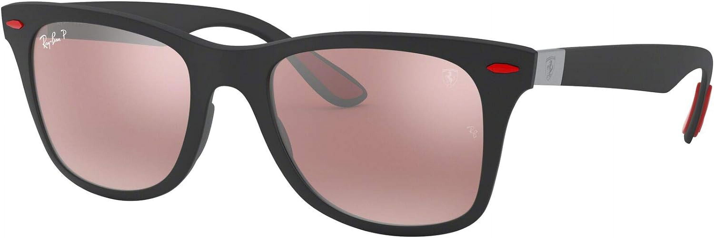 Ray Ban Scuderia Ferrari Polarized Silver Mirror Chromance Square Men's Sunglasses RB4195M F602H2 52