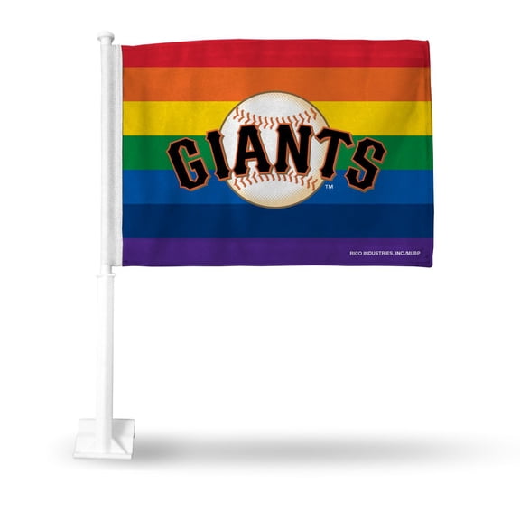 San Francisco Baseball Giants LGBTQ Gay Pride 14x19 Double Sided Window Mount Car Flag