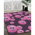 thumbnail image 3 of Ahgly Company Machine Washable Indoor Rectangle Transitional Dark Raspberry Purple Area Rugs, 6' x 9', 3 of 7