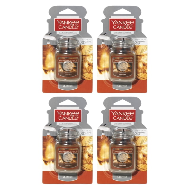 Ambientadores para coche Yankee Candle Leather, 27 ml, paquete de 4