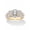14k Gold-Plated Sterling Silver, variant on Round and Marquise-Cut Cubic Zirconia Halo Engagement Ring 2.44 TCW in Platinum-Plated or Yellow Gold-Plated Sterling Silver