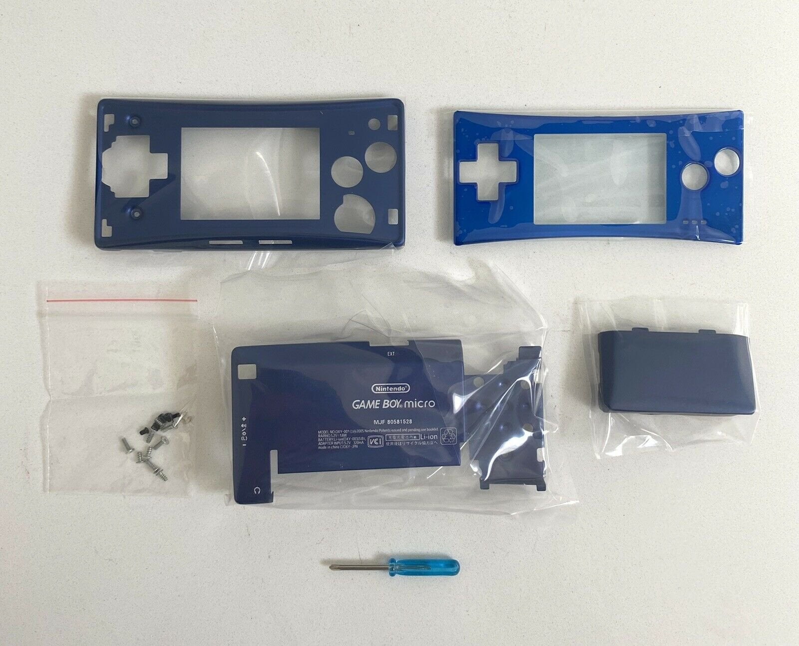 Replacement Housing For Nintendo Gameboy Micro Shell Faceplate Screen Blue Tool Walmart Com