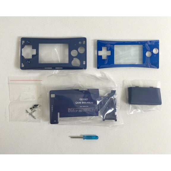 Replacement Housing for Nintendo Gameboy Micro Shell Faceplate Screen Blue Tool