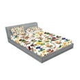thumbnail image 2 of Ambesonne Nature Fitted Sheet & Pillow Sham Set, Mushrooms Wild Organic, Full, Multicolor, 2 of 2