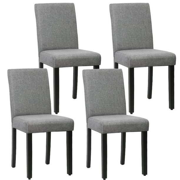 Dining Chair Set of 4 Elegant Design Modern Fabric Upholstered 