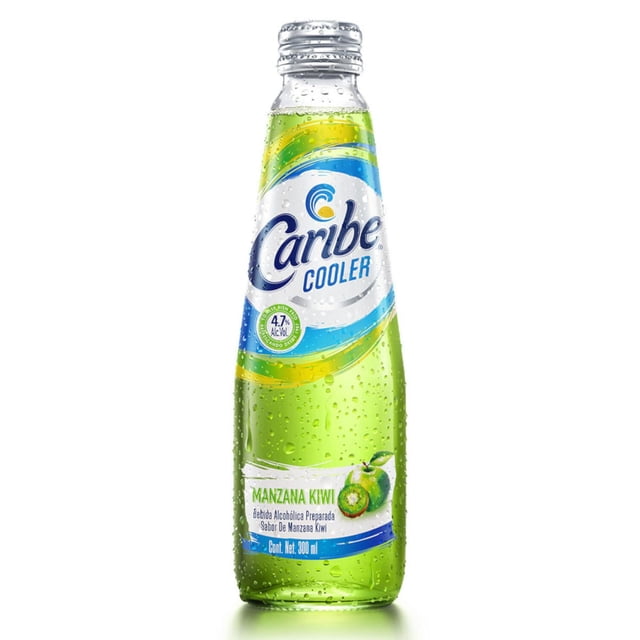 Pack de 12 Licor Caribe Cooler Manzana Verde Kiwi 300 ml Caribe Cooler