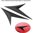 thumbnail image 4 of Car Spoiler Side Wing Lip 2PCS Black Carbon Fiber Leaf Shape V-Shaped No Logo for All Vehicles, 4 of 8