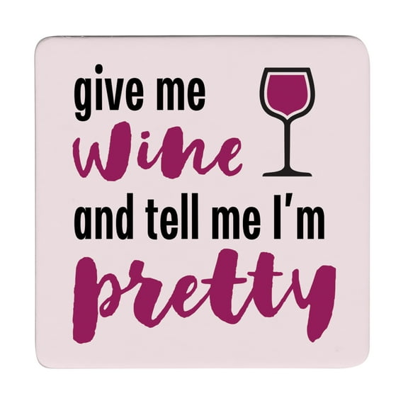 Thirstystone "Give Me Wine" 12-Pack Cork Back Paper Bar Coasters