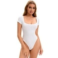 thumbnail image 5 of DARING DIVA Bodysuit Thong Short Sleeve T-shirt Leotard Jumpsuit L White, 5 of 5