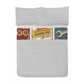 thumbnail image 2 of 1950s Reversible Bedspread Set, Vintage Car Signs Automobile Repair Vehicle Garage Classics Servicing, Pillow Shams & Comforter Microfiber Bedding Set, 3 Sizes, Ruby Blue Mustard, by Ambesonne, 2 of 4