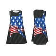thumbnail image 7 of Yiaed Shark With USA Flag Print Women's Sleeveless Dress, Loose Fit Summer Dress, Casual Sleeveless Dress for Women, 7 of 7