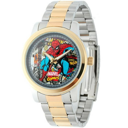 Marvel Spider-Man Men's Casual Alloy Watch, Two-Tone Bracelet