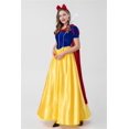 thumbnail image 4 of Disfraz de Blancanieves para adulto con capa, disfraz de Halloween para actuación en el escenario, disfraz de princesa Disney, vestido azul y amarillo clásico, 4 of 5