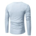 thumbnail image 6 of YLSDY Savings Mens Irregular Buttons T Shirt Casual Stylish Long Sleeve Fall Shirts Slim Fit V Neck T-Shirts Sexy Comfy Tee Shirts Solid Color Tees White L, 6 of 9