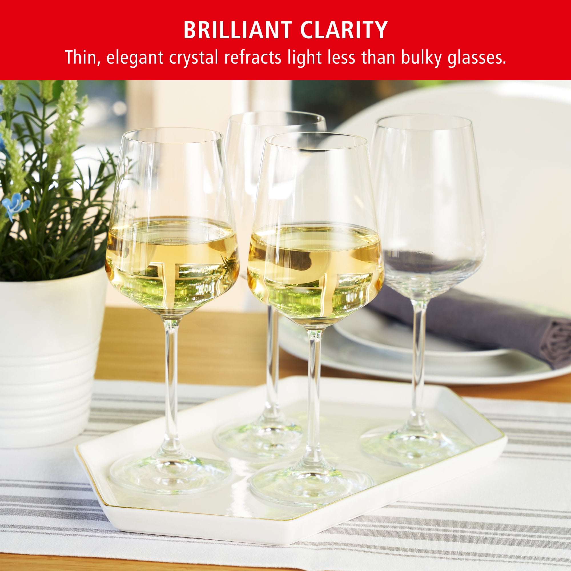 Spiegelau Style White Wine Glasses, Set of 4, European-Made Lead-Free Crystal, Classic Stemmed, Dishwasher Safe, Professional Quality White Wine Glass Gift Set, 15.5 oz