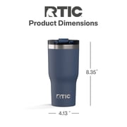 RTIC 30 oz Ceramic Lined Insulated Essential Tumbler, Leak-Resistant Lid, Navy