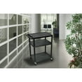 thumbnail image 4 of Luxor 18" x 24" x 34" Tuffy Two Shelf Flat Utility Cart With Electrical - Black, 4 of 4