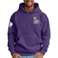 thumbnail image 3 of Men's Oversized Print Hooded Sweatshirt, BE KIND EVERYONE YOU MEET IS FIGHTING A BATTLE YOU KNOW NOTHING ABOUT Flag Letter Graphic Long Sleeve Loose Fit Hoodie,Purple,XL, 3 of 6