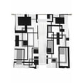 thumbnail image 7 of Geometric Black Sheer Curtains 63 inches Long 2 Panels Set White and Gray Line Tiers Sheers Rod Pocket Small Window Short Curtains for Kitchen Cafe, Each 52" W x 63" L, 7 of 7