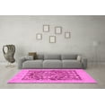 thumbnail image 3 of Ahgly Company Indoor Round Abstract Pink Modern Area Rugs, 5' Round, 3 of 4