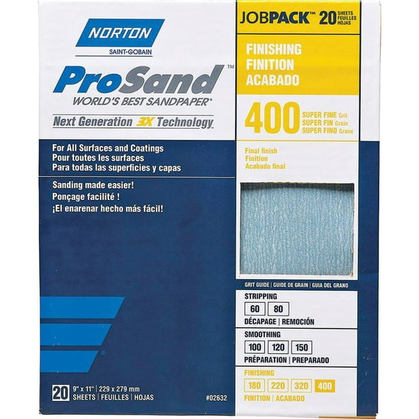 NORTON 07660768165 Sandpaper Sheet,Super Fine,400 Grit,PK20 Walmart