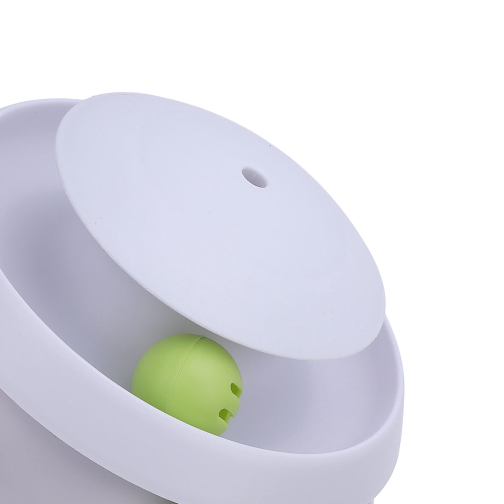 LAZIOEGR Interactive Cat Ball Toy 360 Degree Rotating Track Bite Proof Reduce Boredom Enhanced Exercise Indoor Kitten Teaser Play Station Light Gray 8.7 in / 22 cm