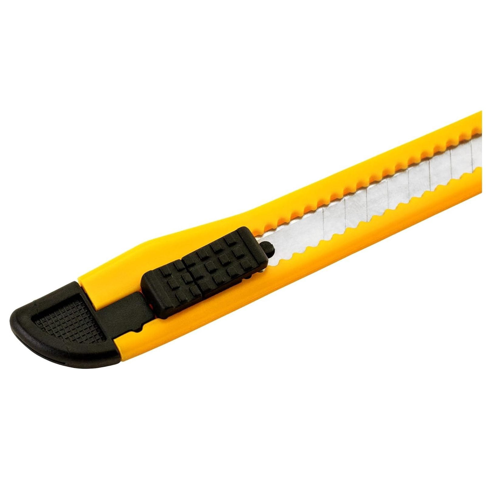 Utility Knife Box Cutters 100 Pack - 9MM Snap Off Blade - 5.25 Inch Yellow Retractable Safety Knife - Heavy Duty Cardboard Opening Knife for Warehouse & Office
