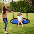 thumbnail image 3 of Gymax 40'' Flying Saucer Round Tree Swing Kids Play Set w/ Adjustable Ropes Outdoor Blue, 3 of 10