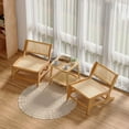 thumbnail image 2 of ANHDAH Home Rattan Chairs Wood Lounge Chairs Set of 2 Mid Century Modern Armless Accent Chair Natural Oak for Living Room, Bedroom, Patio (2, Natural-Oak), 2 of 8