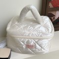 thumbnail image 4 of Bolsa de cosméticos de algodón de plumón de gran capacidad para mujer bolsas de maquillaje para vacaciones (blanco) Tmvgtek Para Estrenar, 4 of 5
