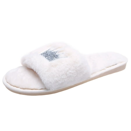 

Women s Slippers Open Toe Indoor Cozy Memory Foam House Summer Slip On Comfy Soft Flannel Bedroom Slide Breathable Slippers